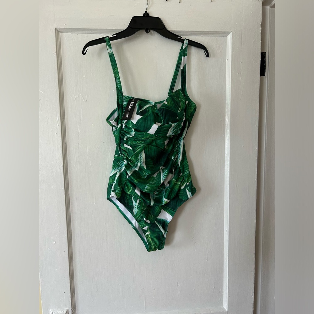Palm Leaf Print One Piece
